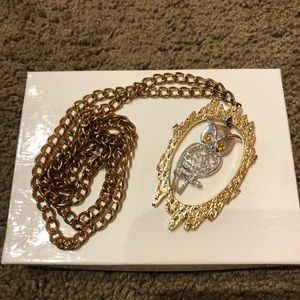 Long owl necklace